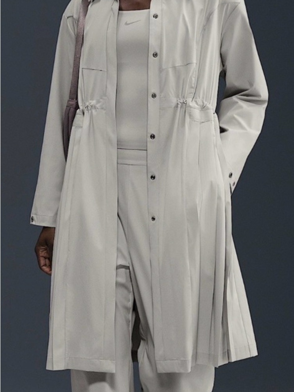 Nike Women's 24.7 PerfectStretch Dri-FIT Oversized Trench Coat - Lt Brown